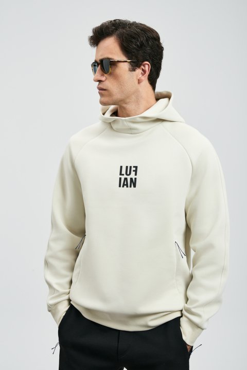 Snow Herren-Sweatshirt in Off-White - LUFIAN