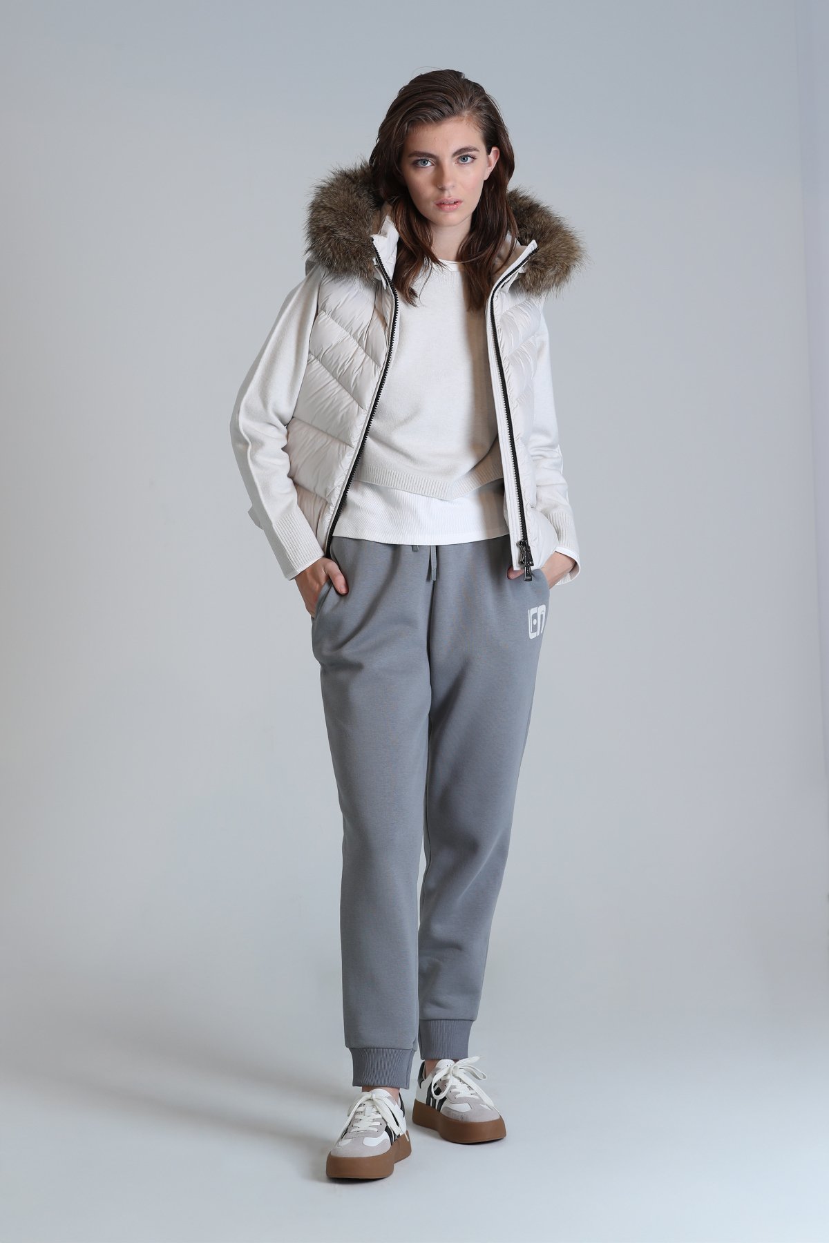 Nıce Gestrickte Damen-Jogginghosen Nave Green - LUFIAN (1)