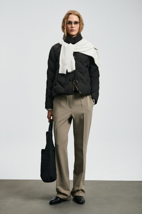 Desert Kaz Tüyü Kadın Mont Siyah - Lufian (1)