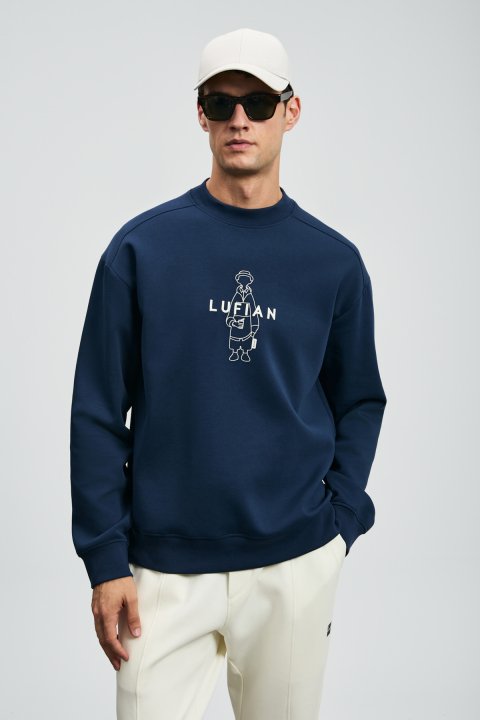 Sımba Herren-Sweatshirt Marineblau - LUFIAN