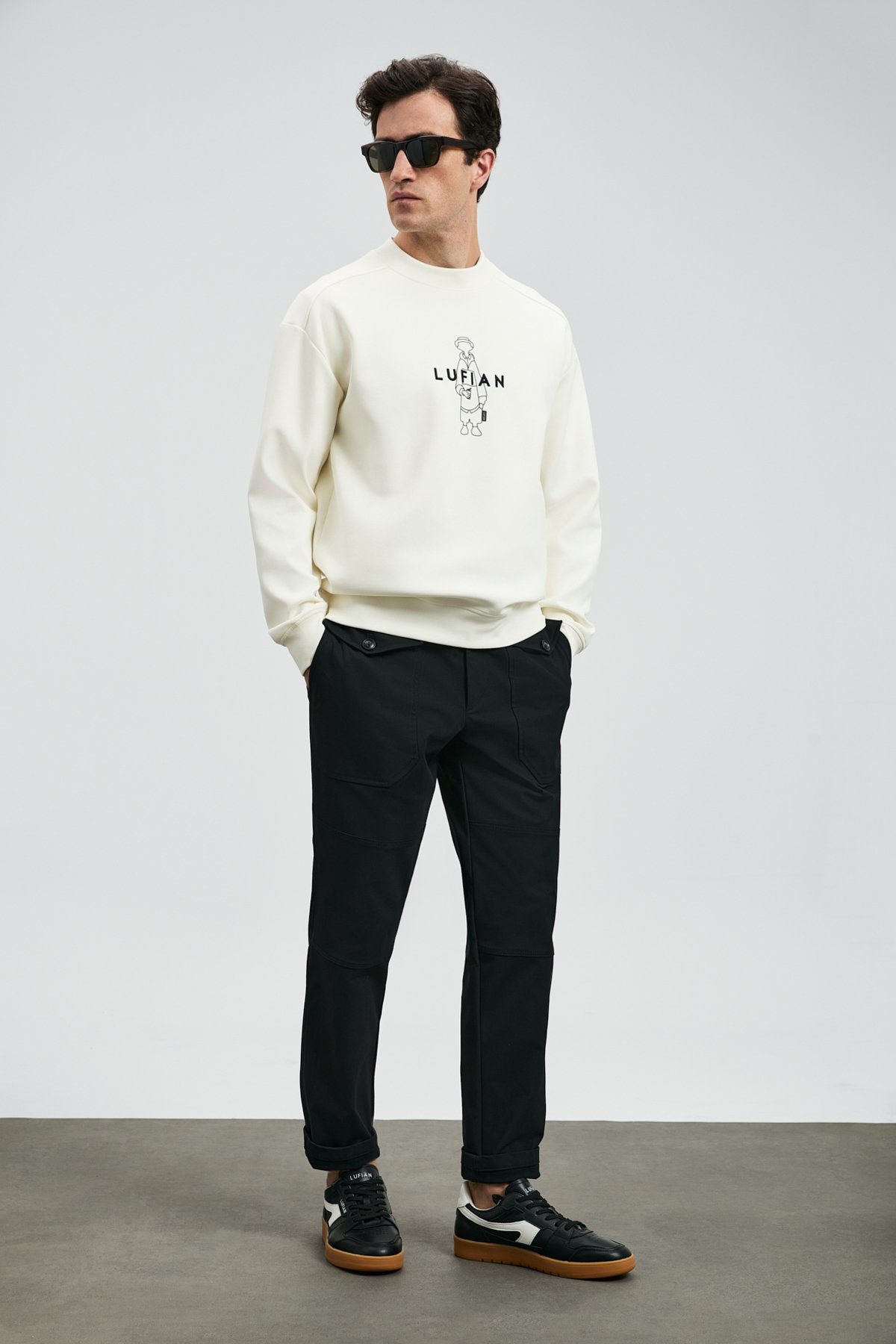 Sımba Herren-Sweatshirt in Off-White - LUFIAN (1)