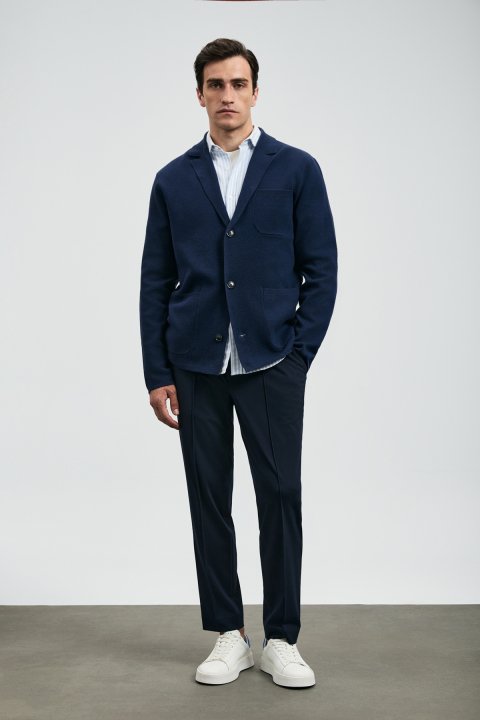 Sımon Schicke Herren-Chinohosen Slim Fit Marineblau - LUFIAN