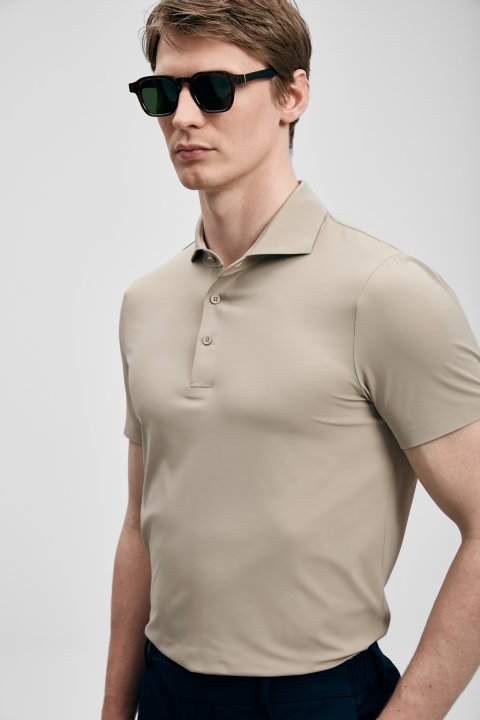 Spencer Hi-Tech Performance Nahtloses Polo Shirt Earth - LUFIAN