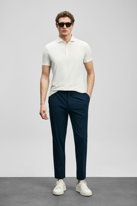 Spencer Hi-Tech Performance nahtloses Poloshirt weiß - LUFIAN