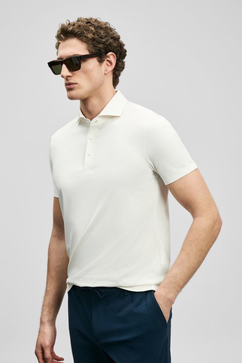 Spencer Hi-Tech Performance nahtloses Poloshirt weiß - LUFIAN