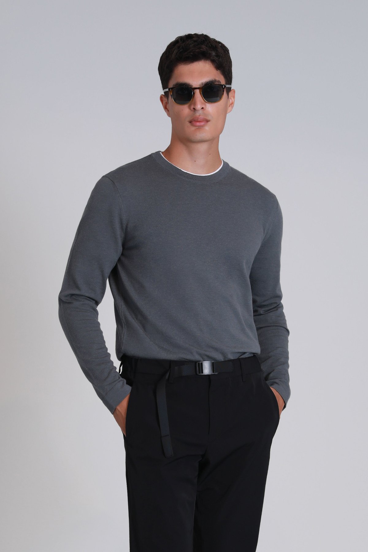 Stone Herrenpullover dunkelgrau - LUFIAN