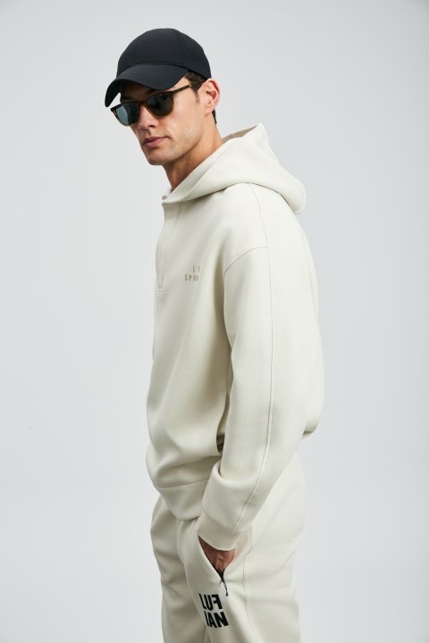 Road Herren-Sweatshirt in Off-White - LUFIAN