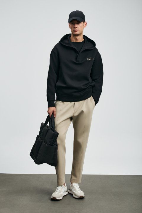 Road Schwarzer Sweatshirt - LUFIAN