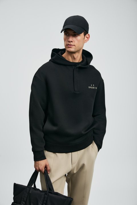 Road Schwarzer Sweatshirt - LUFIAN