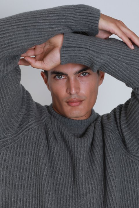Terra Herrenpullover Smoke Green - LUFIAN