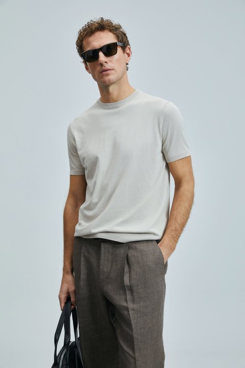 Tıno Herren Modal Blend Pullover Hellbeige - LUFIAN