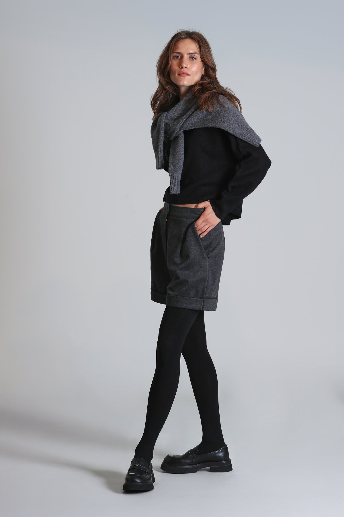 Vanessa Damen-Shorts Anthrazit - LUFIAN