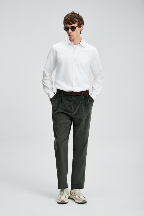 Veran Herren-Basic-Hemd Regular Fit Weiß - LUFIAN