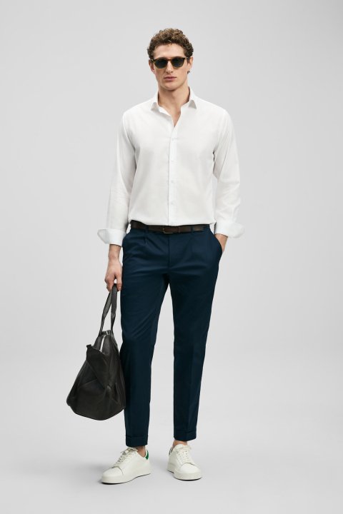 Verder Herren-Basic-Hemd Regular Fit Weiß - LUFIAN
