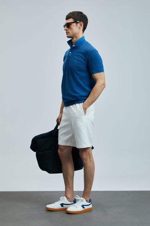 Vernon Schickes Herren-Polo-T-Shirt Hell Marineblau - LUFIAN