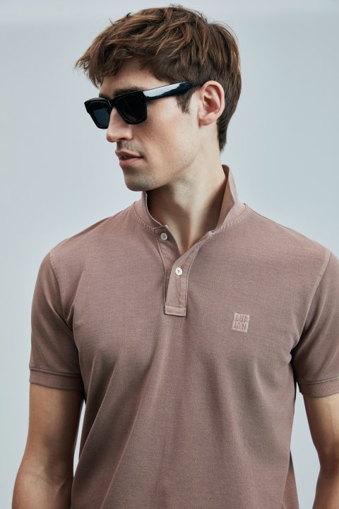 Vernon Kluges Herren-Polo-T-Shirt Cinnamon - LUFIAN