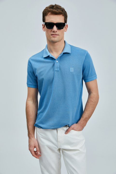 Vernon Smartes Herren-Polo-T-Shirt Indigo - LUFIAN (1)