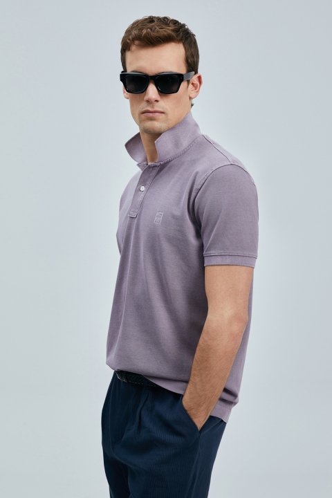 Vernon Schickes Herren-Polo-T-Shirt Lila - LUFIAN