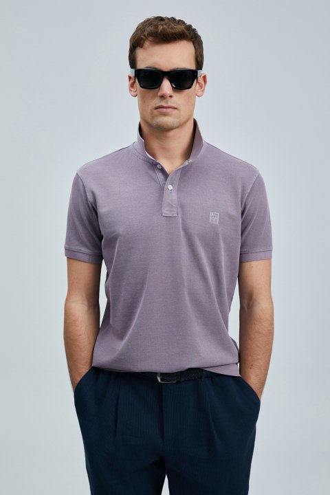 Vernon Schickes Herren-Polo-T-Shirt Lila - LUFIAN
