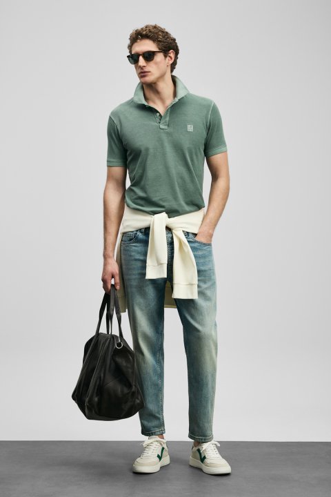 Vernon Schickes Herren-Polo-T-Shirt Nefti Green - LUFIAN