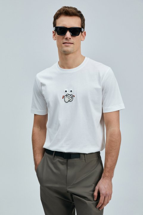 Zany Modernes Grafik-T-Shirt weiß - LUFIAN