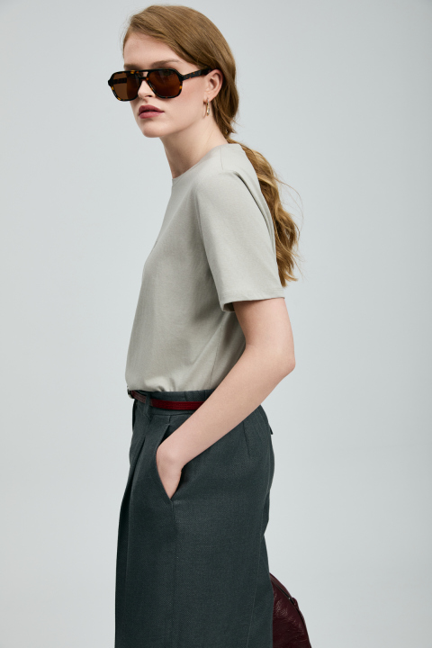 Forest Damen-T-Shirt beige - LUFIAN