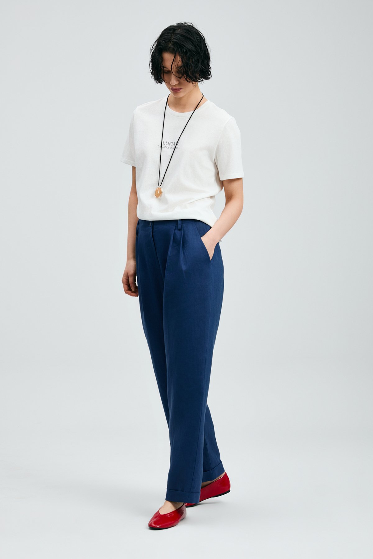 Forest Damen-T-Shirt in Off-White - LUFIAN