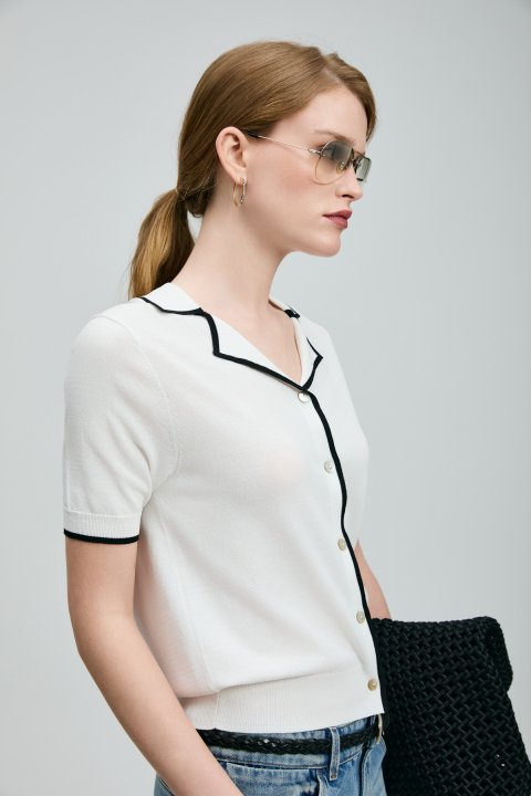 Yoko Damenpullover in Off-White - LUFIAN