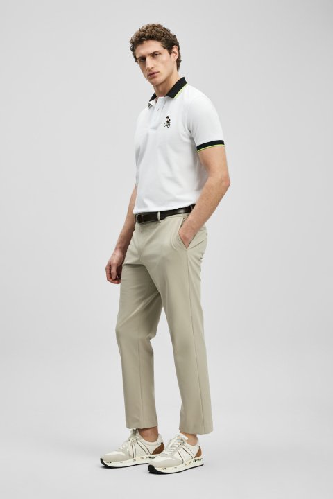 Zane Schickes Herren-Polo-T-Shirt in Off-White - LUFIAN