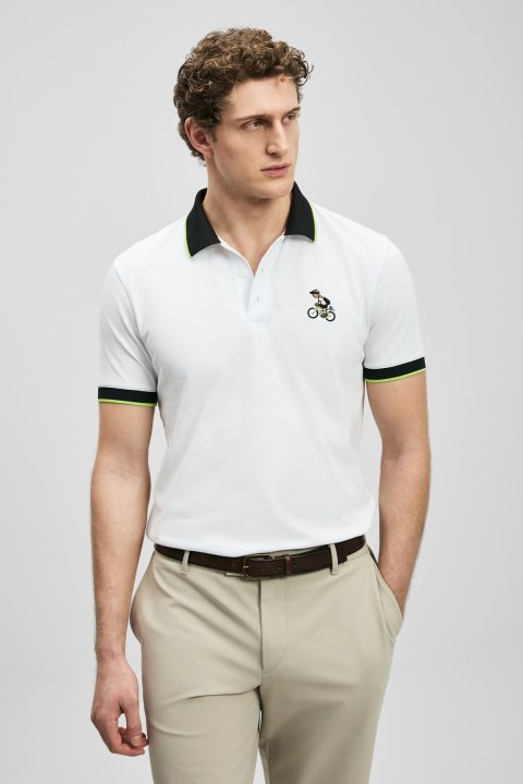 Zane Schickes Herren-Polo-T-Shirt in Off-White - LUFIAN