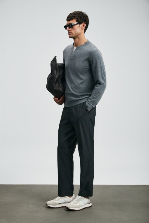 Zen Herrenpullover dunkelgrau - LUFIAN (1)