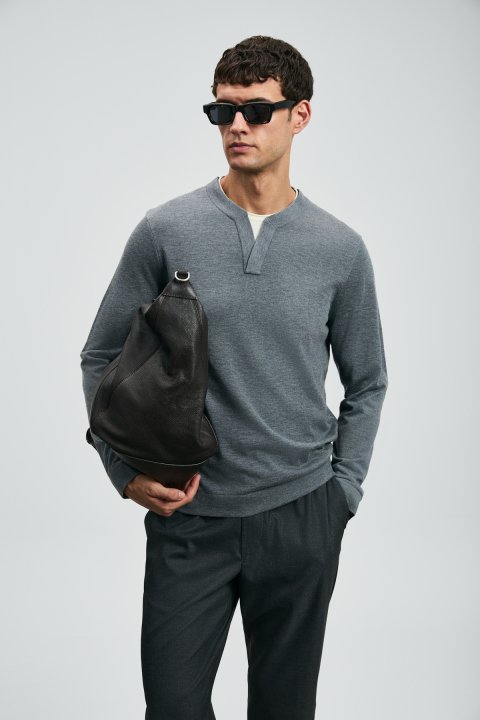 Zen Herrenpullover dunkelgrau - LUFIAN