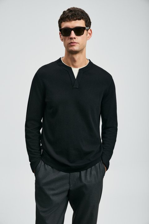 Zen Herrenpullover Schwarz - LUFIAN