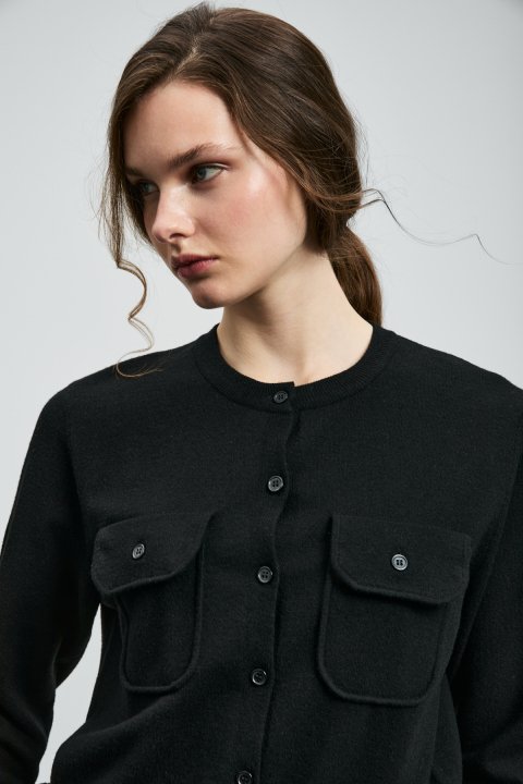 Zendaya Damen-Cardigan Schwarz - LUFIAN