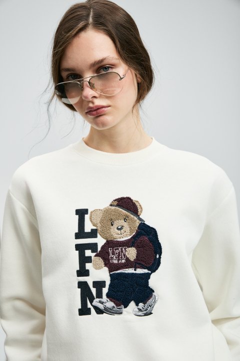 Dıamond Women's Knitted Sweatshirt Off White - Lufian