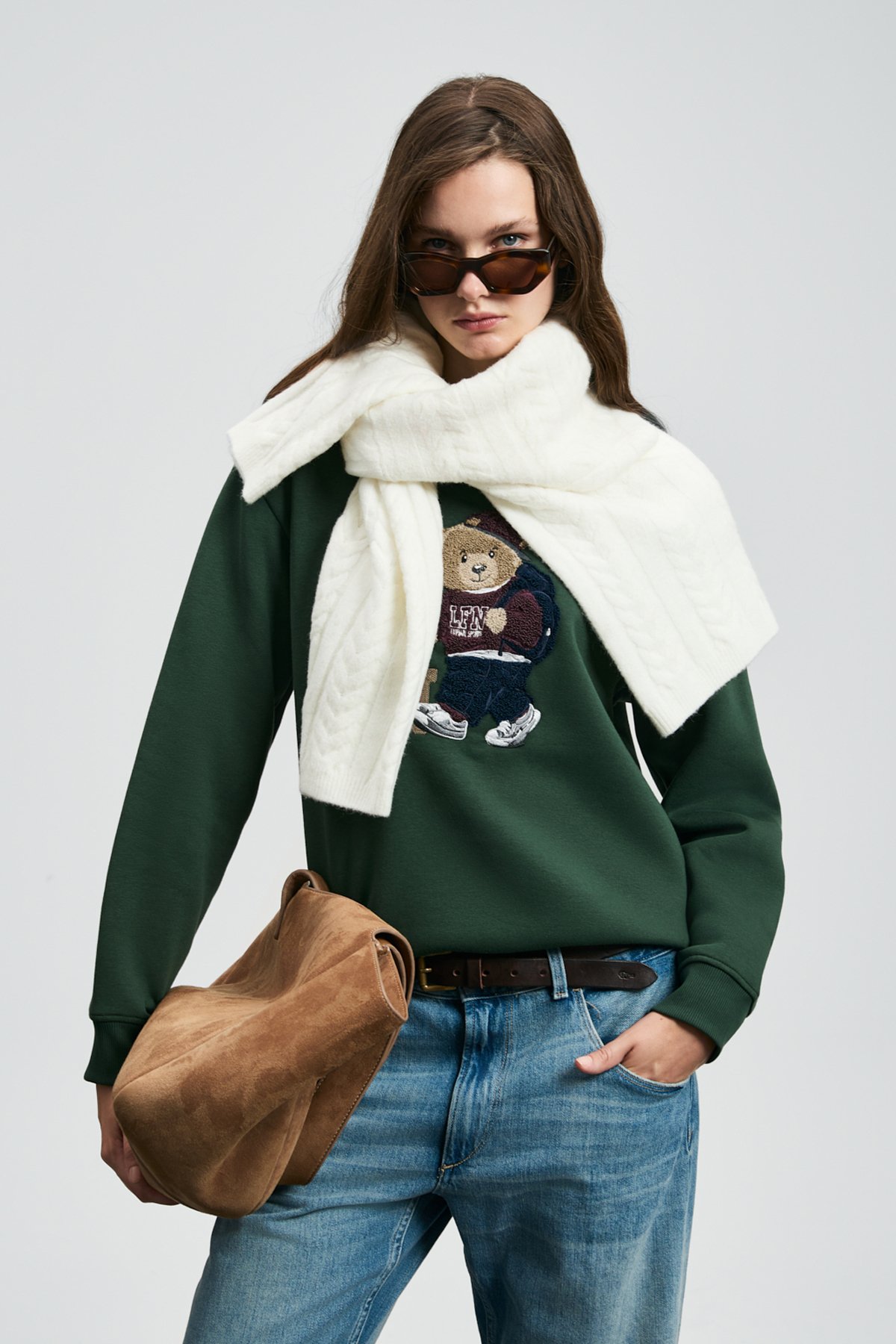 Woman Knitting Sweatsh Green - Lufian