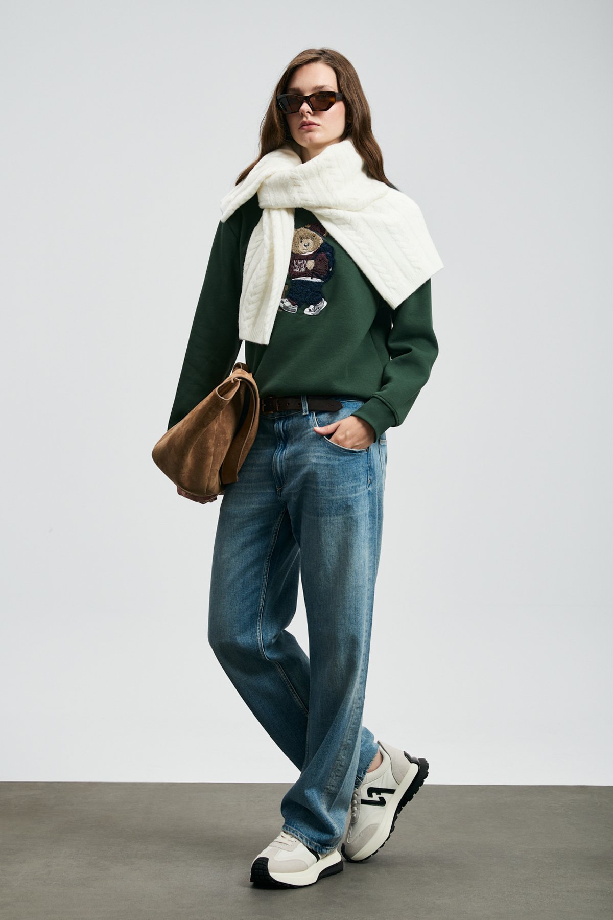Woman Knitting Sweatsh Green - Lufian (1)