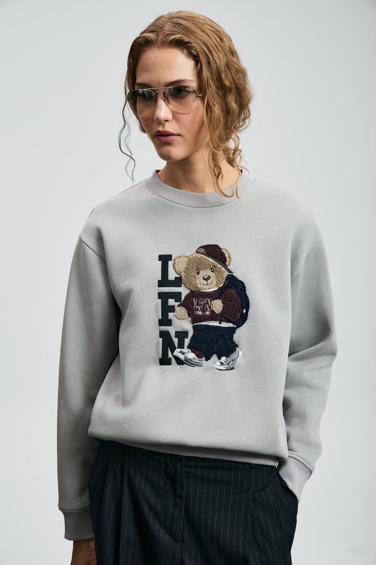 Woman Knitting Sweatsh Lıght Grey - Lufian