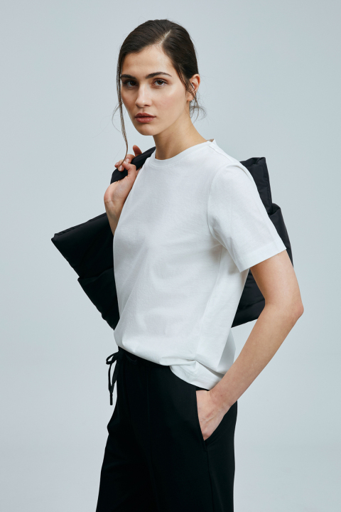 Dıdo Kadın Pamuklu T- Shırt Kırık Beyaz - Lufian