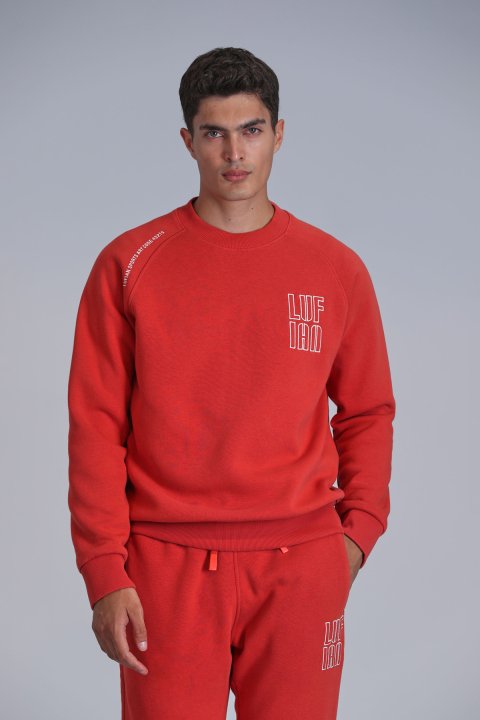 Dıego Erkek Sweatshirt Açık Kırmızı - Lufian