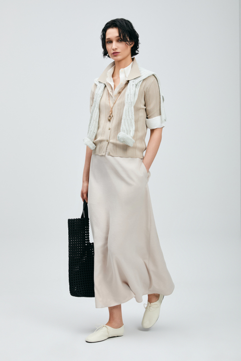 Dına Kadın Triko Gömlek Bej - Lufian (1)