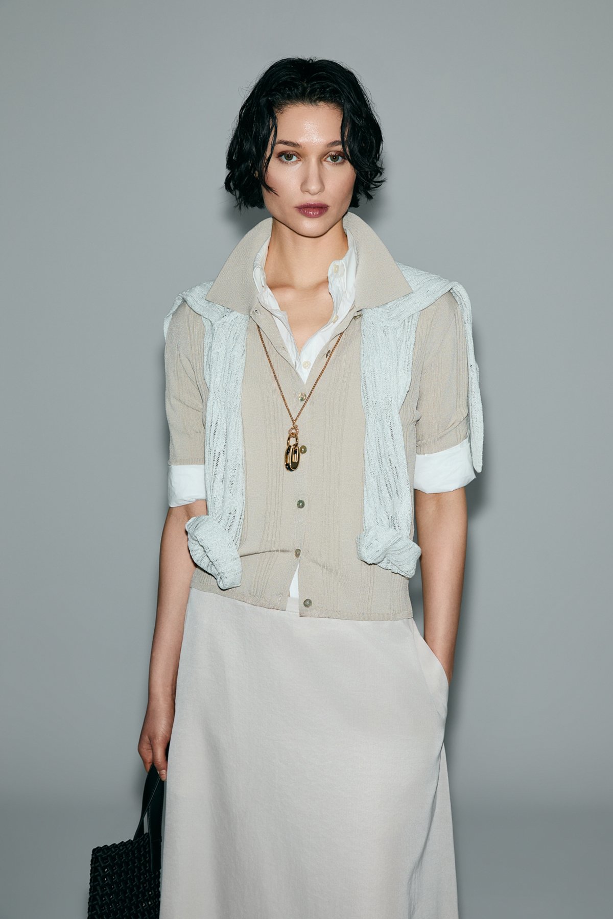 35% Acrylıc 27% Polyester 21%ptt 9% Nylon 6% Camel 2% Spandex Women's Knıtwear Shırt Beıge - Lufian
