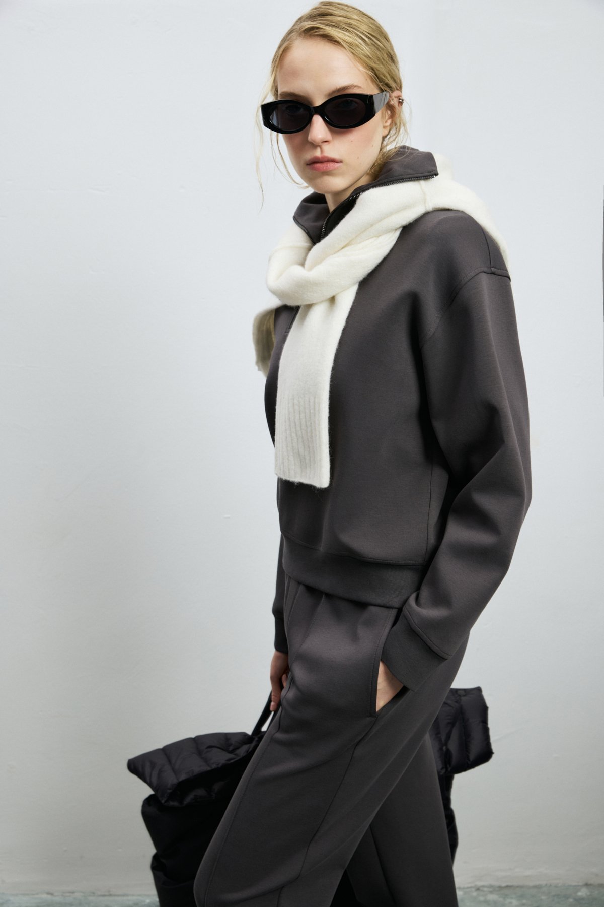 Woman Knitting Sweatsh Brown - LUFIAN