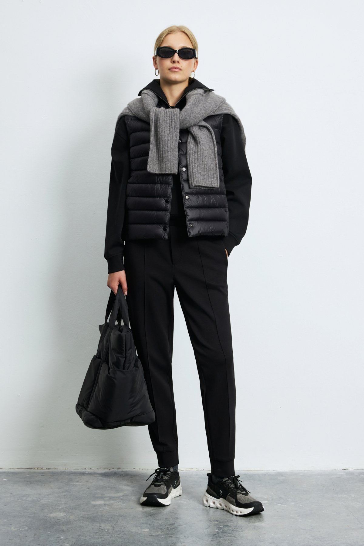 Woman Knitting Sweatsh Black - LUFIAN
