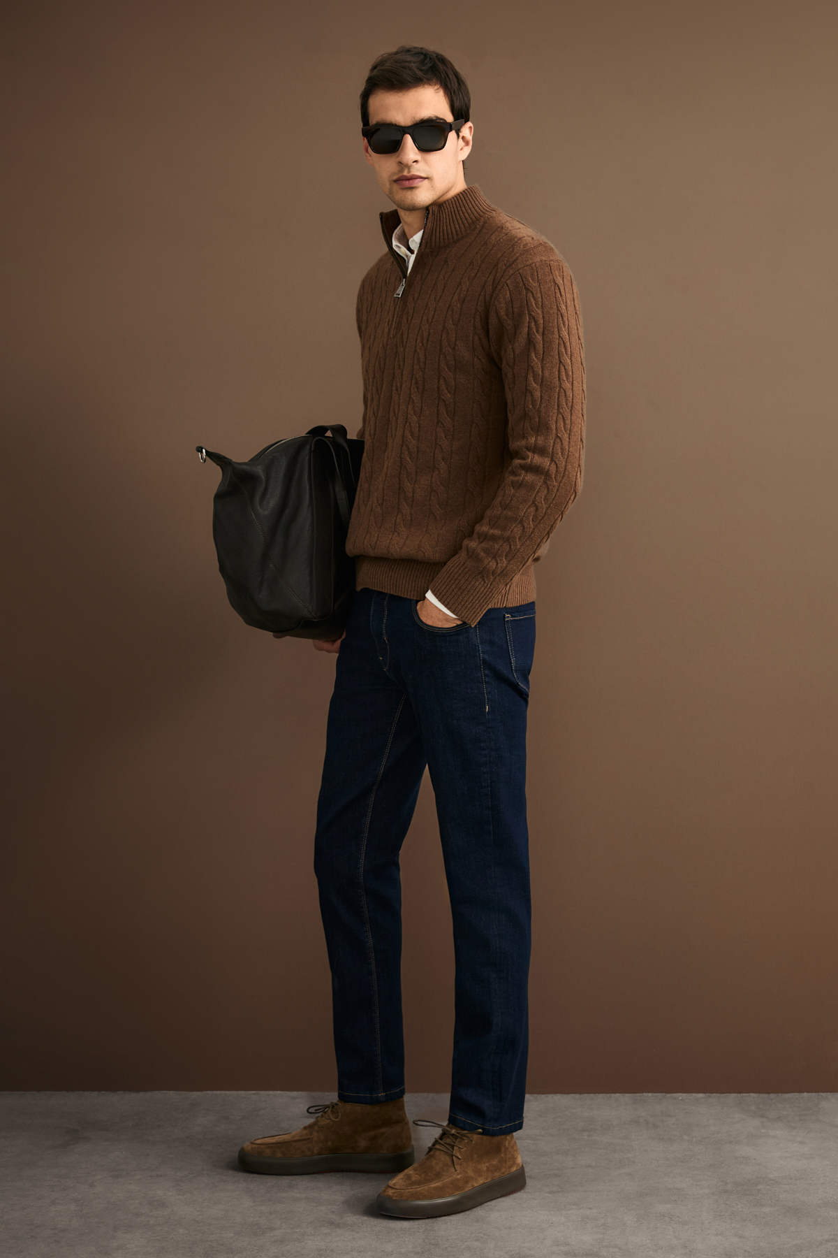 Mens Sweater Camel - LUFIAN