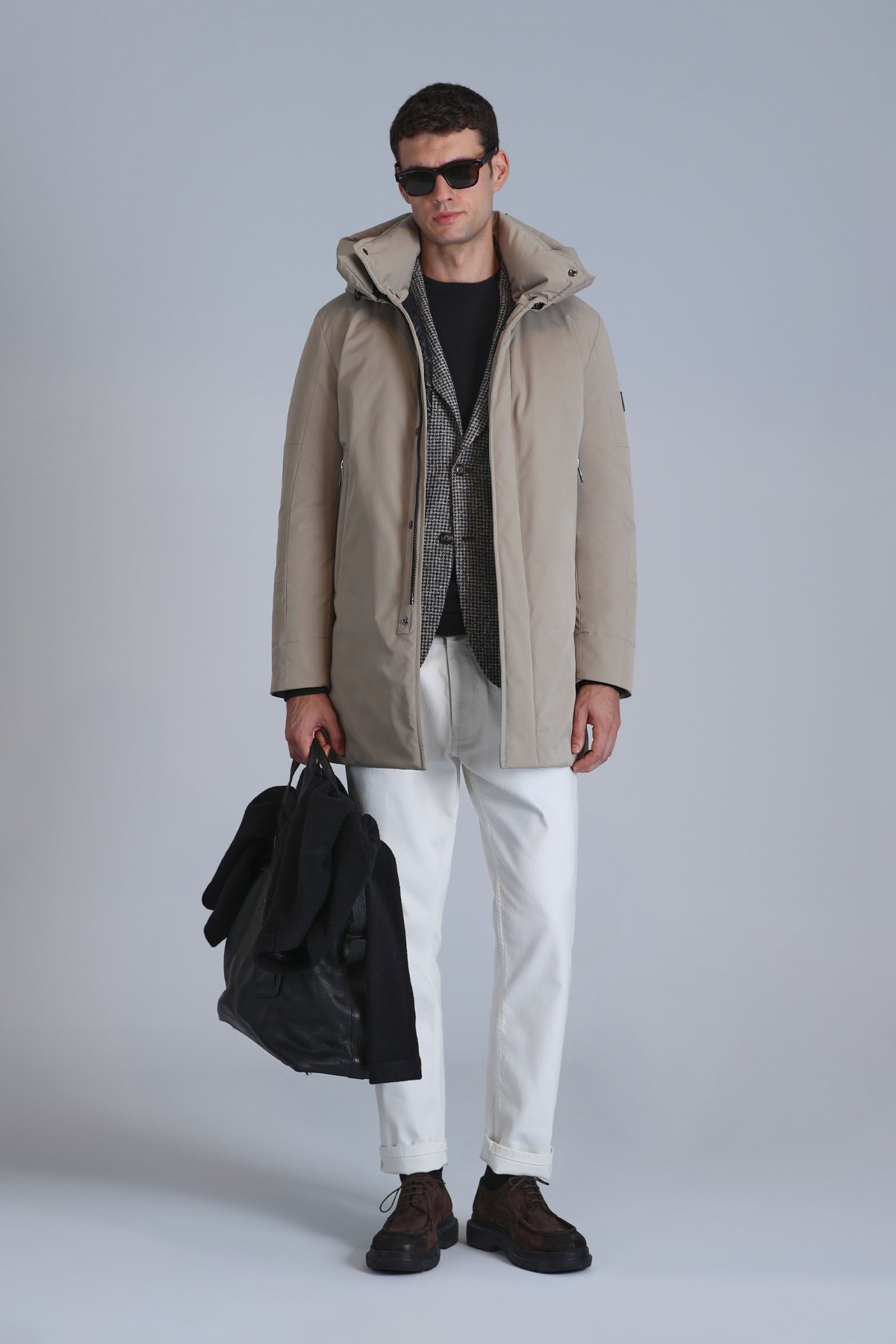 Donald Kaz Tüyü Erkek Mont Toprak - Lufian