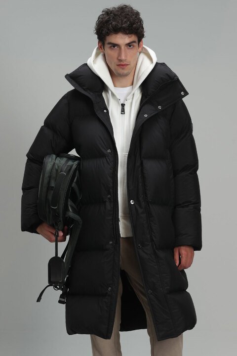 Done Kaz Tüyü Erkek Mont Siyah - Lufian