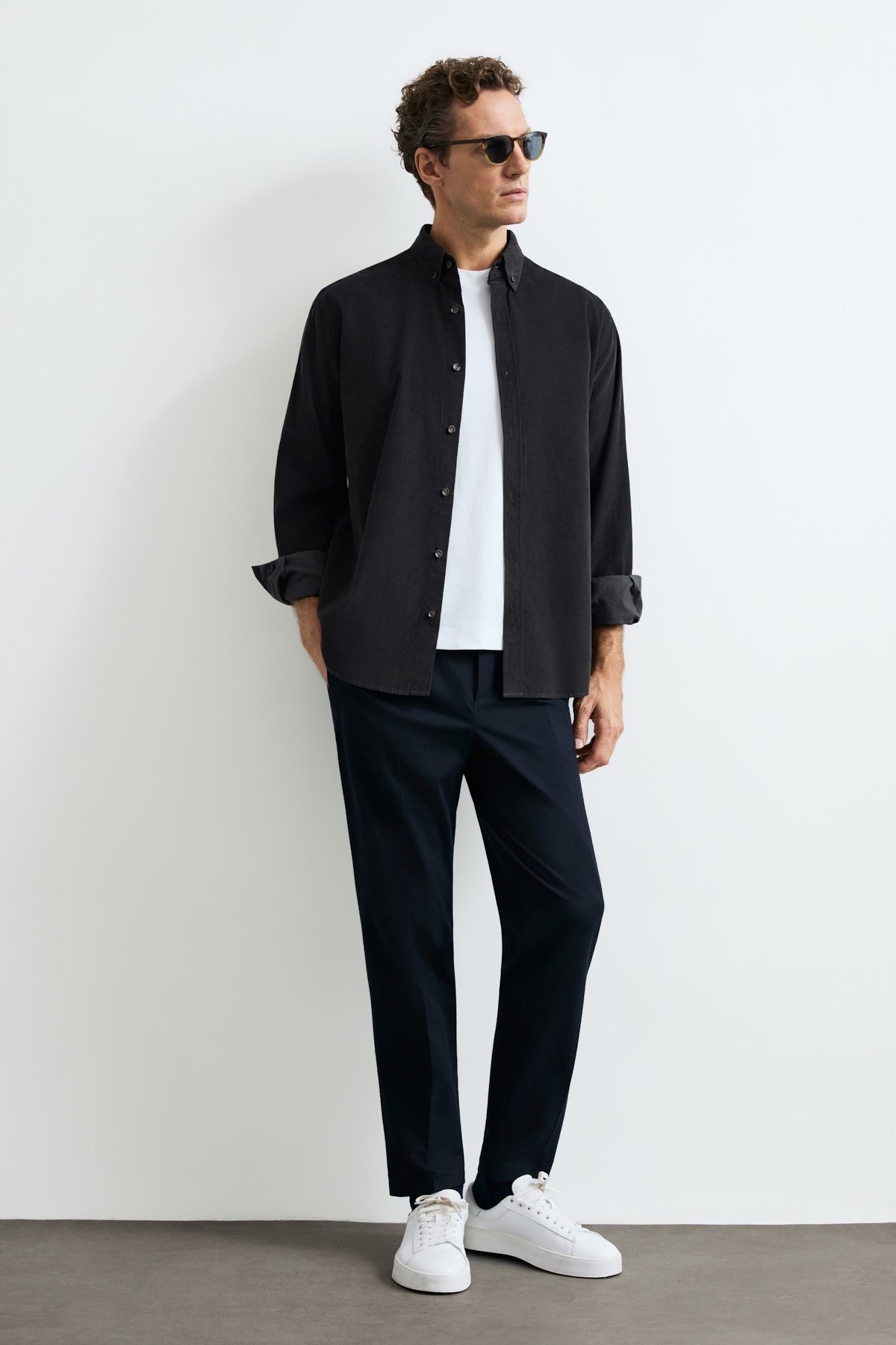 Danıel Men Basic Shirt Regular Fıt Anthracıte - LUFIAN
