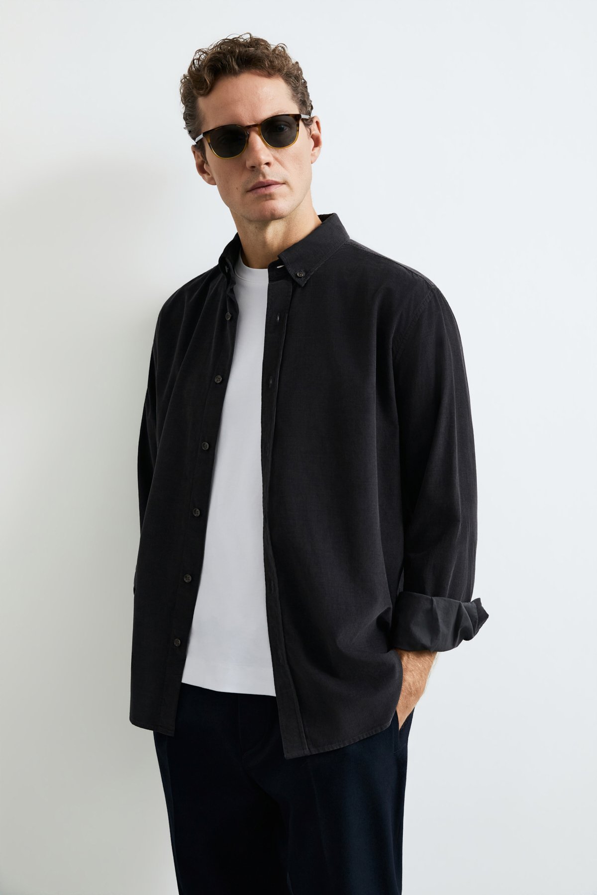 Danıel Men Basic Shirt Regular Fıt Anthracıte - LUFIAN