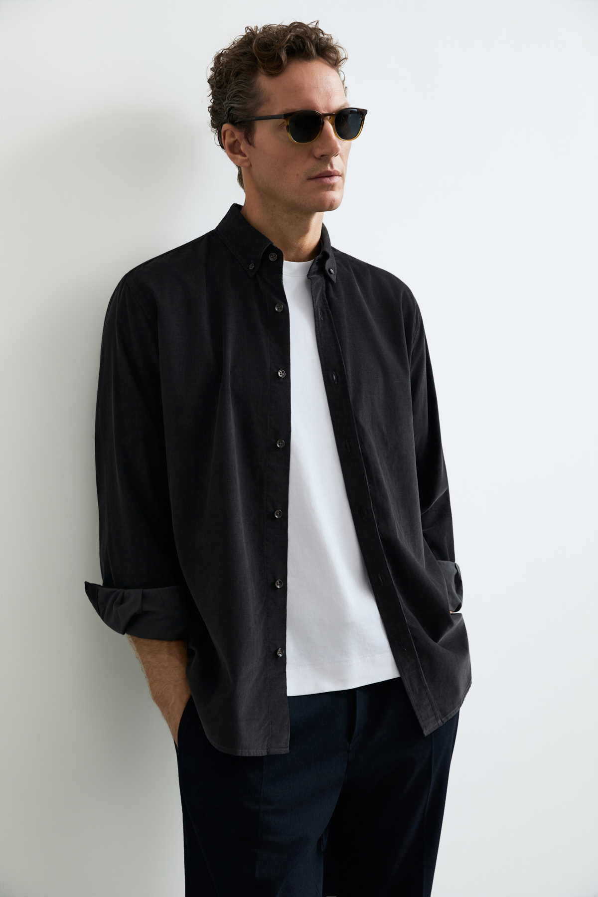 Danıel Men Basic Shirt Regular Fıt Anthracıte - LUFIAN